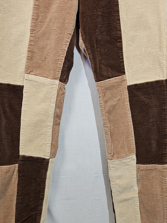 Mens Pacsun Patchwork Corduroy Jogger Pants - Brown/Beige - Picture 12 of 14